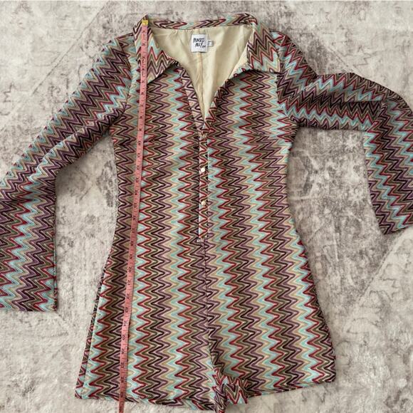Princess Polly Bell Sleeve Knit Collared Retro Romper Size 4 - Picture 10 of 14